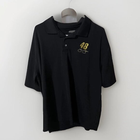 Nascar Jimmy Johnson Polo Shirt Adult Extra Large Black 48 Racing Mens - Picture 1 of 3